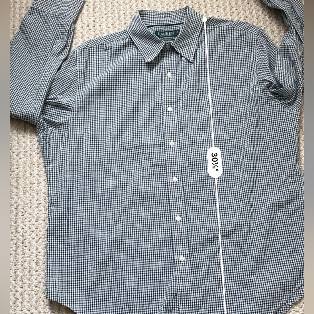RALPH LAUREN | Cotton Button Down Classic Fit Stretch Shirt Size 16.5 34/35 - Picture 11 of 14